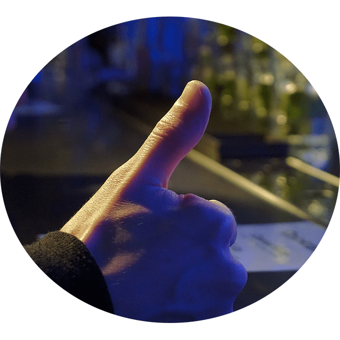 Hand giving thumbs up