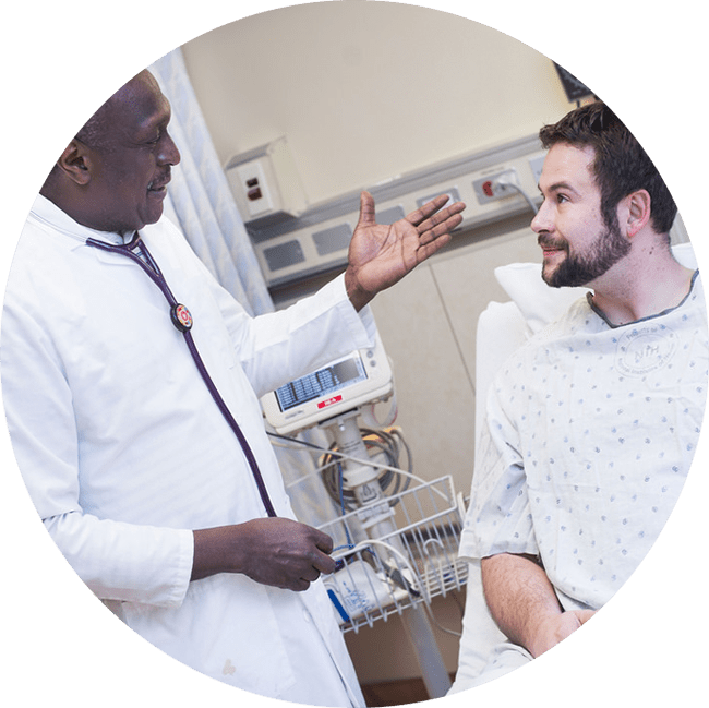 Care giver with patient