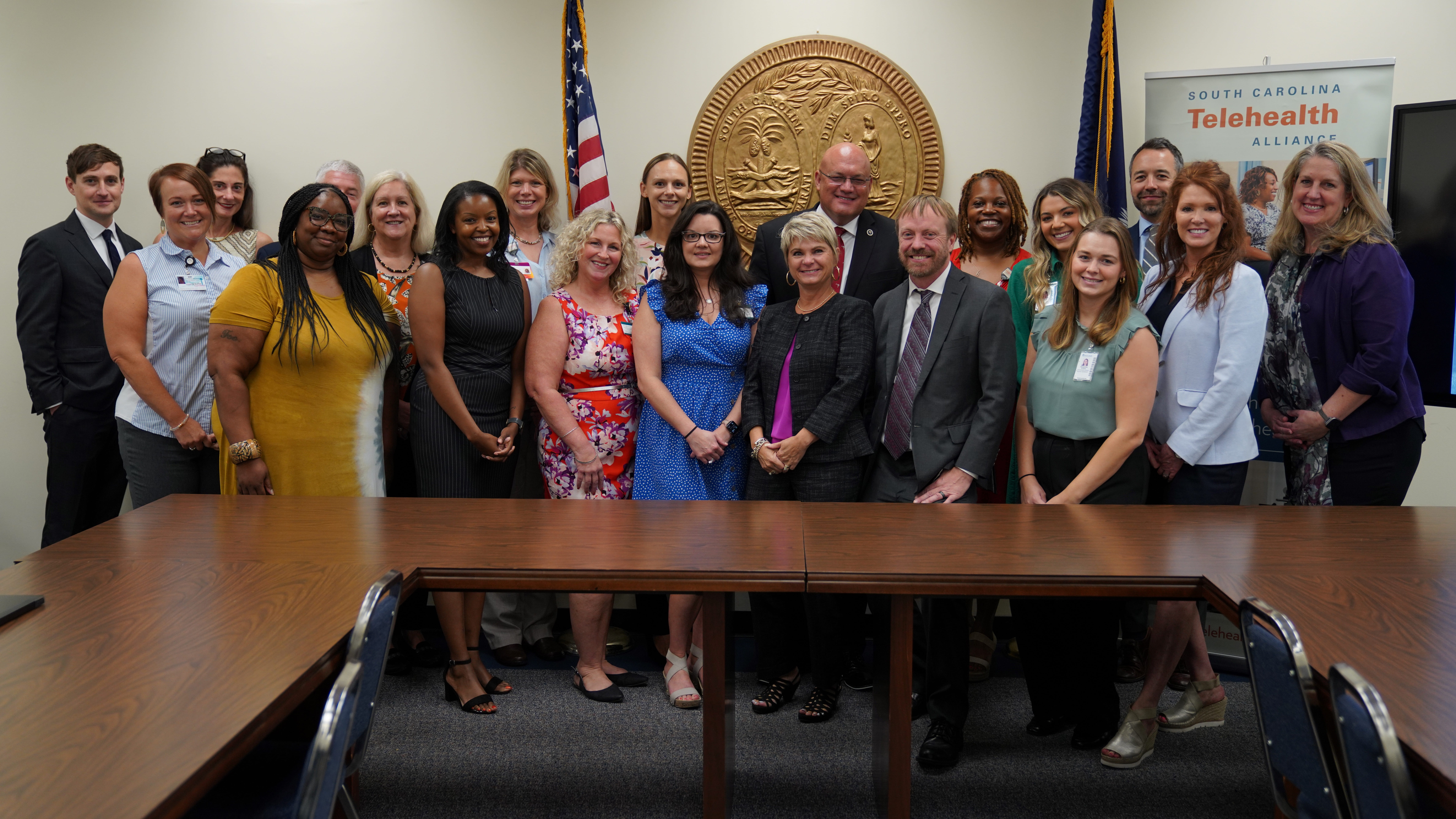 A group picture of SCTA telehealth champions.