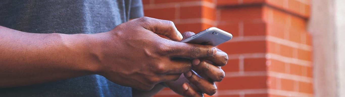 person using smart phone