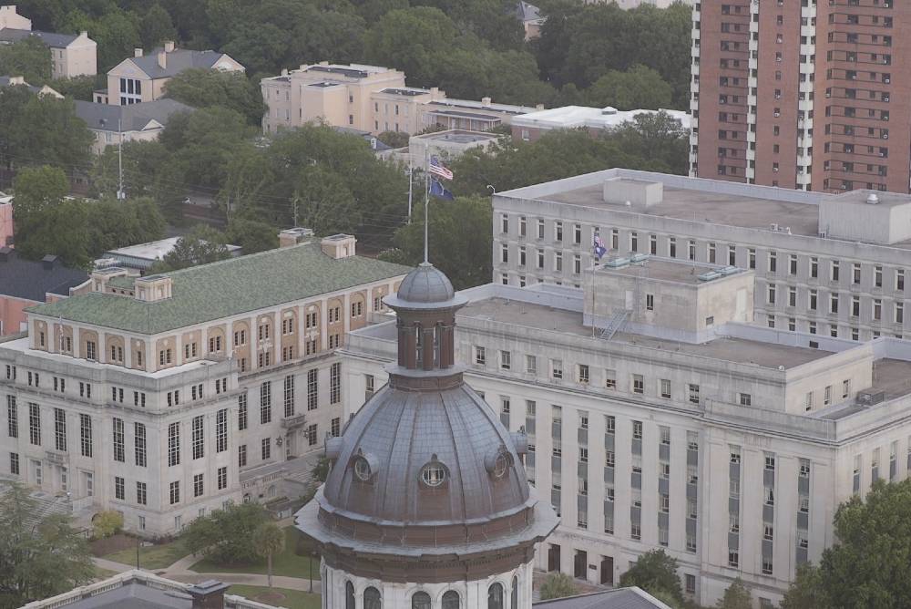 aerial photograph of Columbia Statehouse